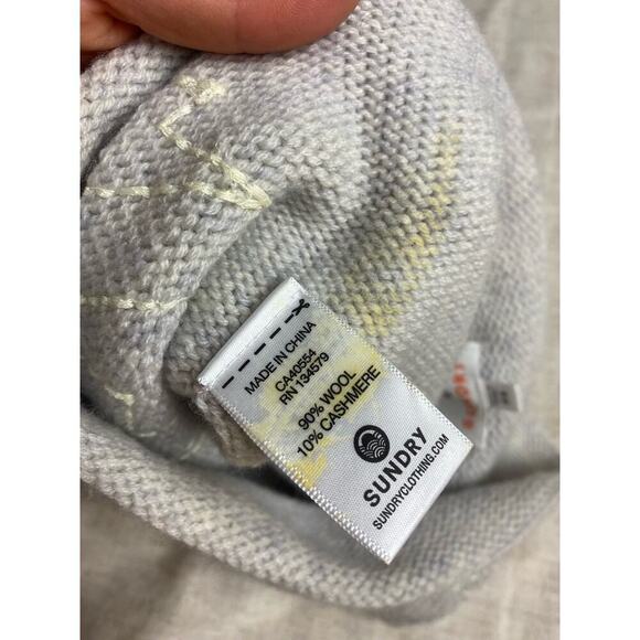 SUNDRY White Bolts Embroidered Wool Cashmere Beanie - Picture 6 of 6